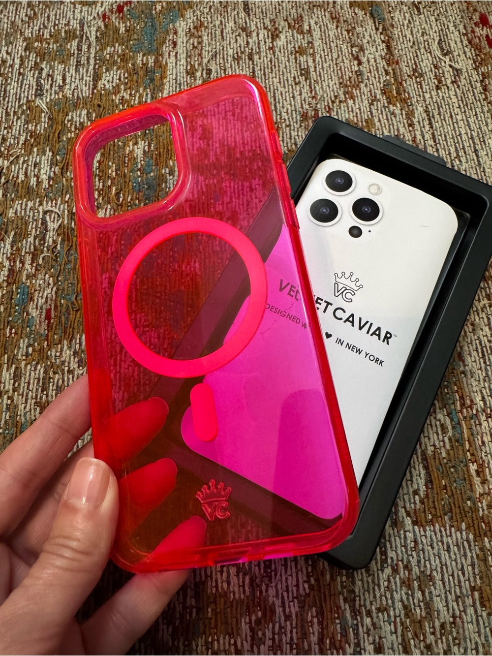 Velvet Caviar neon pink iPhone 15 pro max MagSafe protective case - Picture 7 of 8